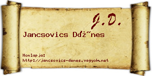 Jancsovics Dénes névjegykártya